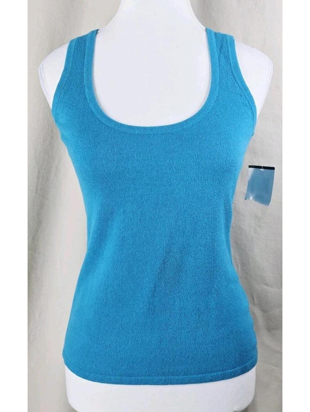 NWT Trina Turk Vibrant Blue Tank Top Size L Large Sleeveless Scoop Neck